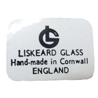 English glass paper label