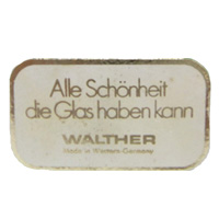 Walther German glass paper label.