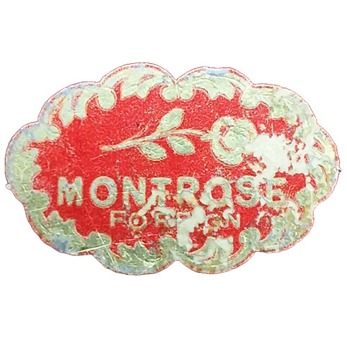Montrose Murano Italian glass foil import label