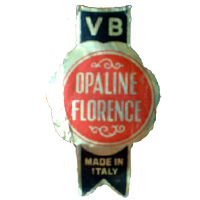V.B. Opaline Florence Italian glass paper label.