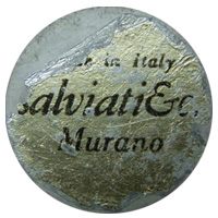 Salviati Murano glass paper label.