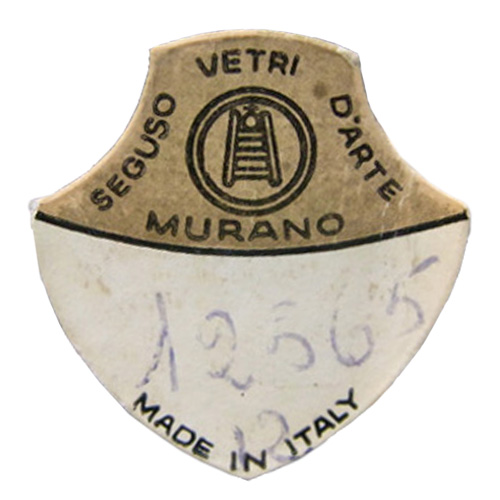 Seguso Vetri d'Arte Murano glass paper label.