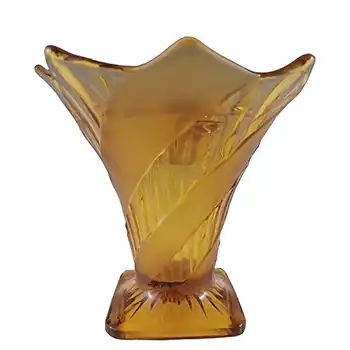 Walther & Söhne Art Deco Amber Glass 'Regina' Vase (image for) Walther & Söhne Art Deco Amber Glass 'Regina' Vase