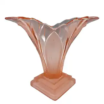 Walther & Söhne Vintage Art Deco Pink Glass 'Greta' Vase (image for) Walther & Söhne Vintage Art Deco Pink Glass 'Greta' Vase