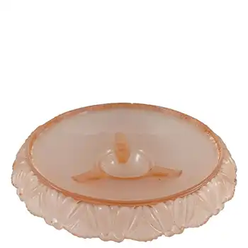 Walther Art Deco Frosted Pink Glass Pelikan Centrepiece Bowl (image for) Walther Art Deco Frosted Pink Glass Pelikan Centrepiece Bowl