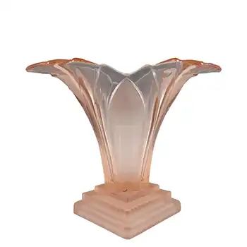 Walther & Söhne 1930's Art Deco Pink Glass 'Greta' Vase (image for) Walther & Söhne 1930's Art Deco Pink Glass 'Greta' Vase