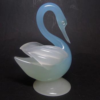 (image for) Archimede Seguso Alabastro Murano Glass Swan Sculpture