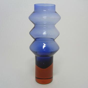 (image for) Aseda Swedish Blue + Red Glass Vase by Bo Borgstrom