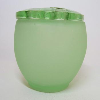 (image for) Bagley #3170 Art Deco Frosted Green Glass 'Somerset' Posy Vase