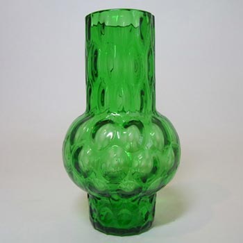 (image for) Borske Sklo 1950's Green Glass Optical 'Olives' Vase