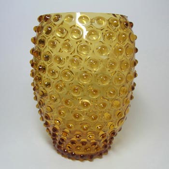 (image for) Borske Sklo 1950's Amber Glass Bohemian 'Bobble' Vase