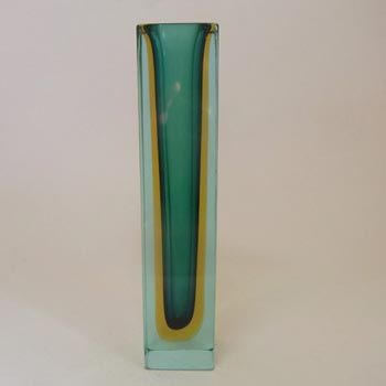 (image for) Large Murano/Sommerso Faceted Glass Block Vase