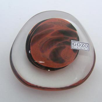 (image for) Gozo Maltese Red + Black Glass Paperweight - Labelled