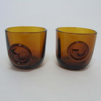 (image for) Holmegaard 'Viking' Amber Glass Cups by Ole Winther 1955