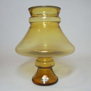 (image for) Ingrid/Ingridglaser 1970's Amber Glass Candle Holder