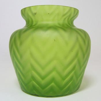 (image for) Art Nouveau 1900's Iridescent Green Glass Antique Vase