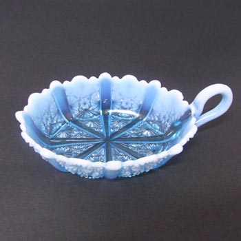 (image for) Davidson 1900 Blue Pearline Glass Lady Chippendale Bowl