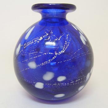 (image for) Phoenician Blue & White Maltese Glass Vase - Signed