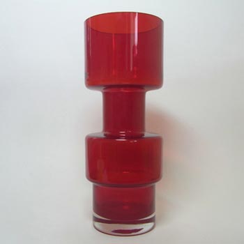 (image for) Riihimaki Large Riihimaen Lasi Oy Finnish Red Glass Vase