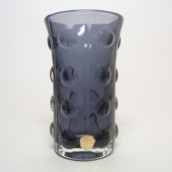 (image for) Sea Glasbruk/Kosta Swedish Purple Glass Vase - Labelled