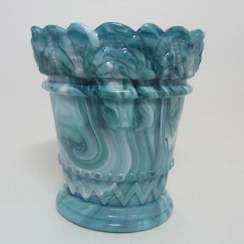 Victorian Green Malachite/Slag Glass Spill Vase
