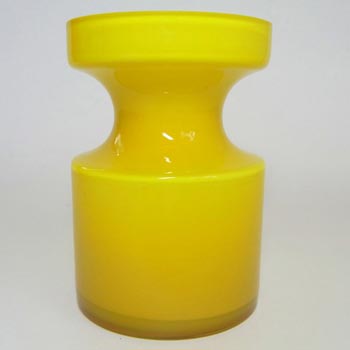 (image for) Alsterfors #S5014 Yellow Hooped Glass Vase Signed "P Ström 68"