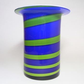 (image for) Alsterfors #S5122 Blue & Green Glass Vase Signed "P. Ström 69"