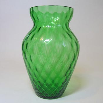 (image for) Borske Sklo 1950's Green Glass Optical 'Caro' Vase