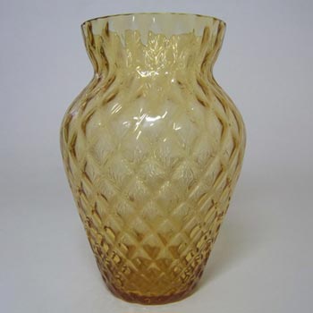 (image for) Borske Sklo 1950's Amber Glass Optical 'Caro' Vase