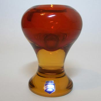 (image for) Cenedese Murano / Sommerso Glass Candlestick - Signed + Label