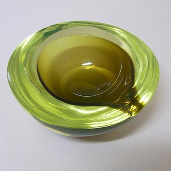 (image for) Cenedese Murano Labelled Uranium Green Glass Geode Bowl