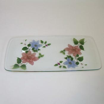 (image for) Chance Bros Pink/Blue Glass Clematis Plate/Dish 1971