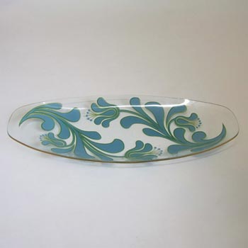 (image for) Chance Bros Turquoise Glass Canterbury Plate/Dish 1971