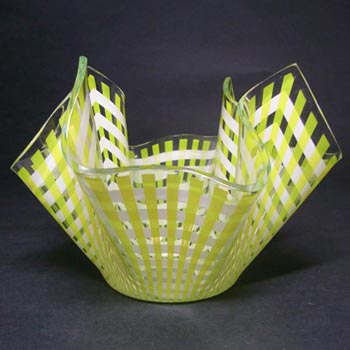 (image for) Chance Brothers Yellow Glass "Gingham" Handkerchief Vase
