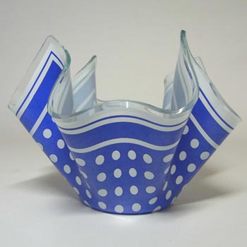 (image for) Chance Brothers Blue Glass 'Polka-dot' Handkerchief Vase
