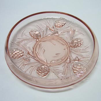 (image for) Jobling #5000 1930's Pink Art Deco Glass Fircone Bowl