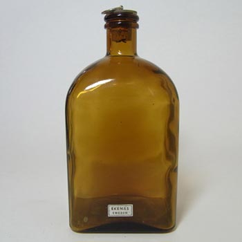 (image for) Ekenas Swedish/Scandinavian Amber Glass Schnapps Bottle