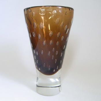 (image for) Harrachov Czech Large Amber Glass Vase by Milan Metelak