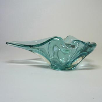 (image for) Harrachov Czech Turquoise Glass Sculpture Bowl #5/3576