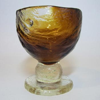 (image for) Humppila Amber Glass Vase/Bowl by Pertti Santalahti - Signed