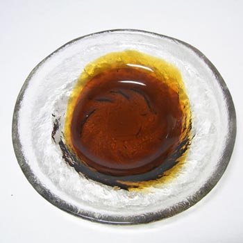 (image for) Humppila Amber Glass Bowl by Pertti Santalahti - Signed