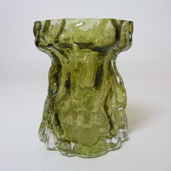 (image for) Ingrid/Ingridglas 1970's Green Glass Bark Textured Vase