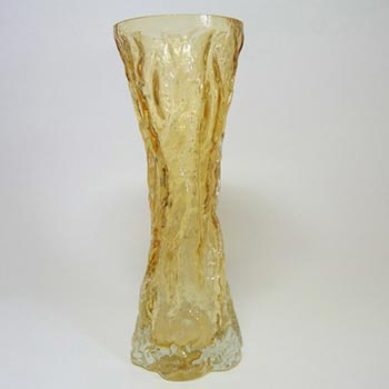 (image for) Ingrid/Ingridglas 1970's Amber Glass Bark Textured Vase