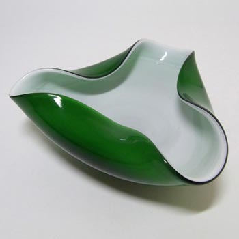 (image for) Japanese "Wales" Green Cased Glass Biomorphic Bowl