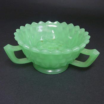 (image for) Jobling #2077 Art Deco Uranium Jade Green Glass Bowl
