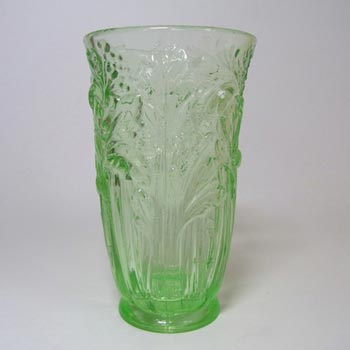 (image for) Jobling #11800 1930's Green Art Deco Glass Celery Vase