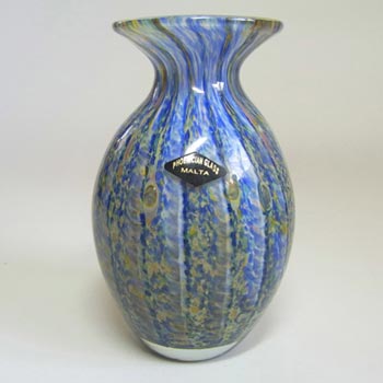 (image for) Phoenician Maltese Green + Blue Glass Vase - Signed
