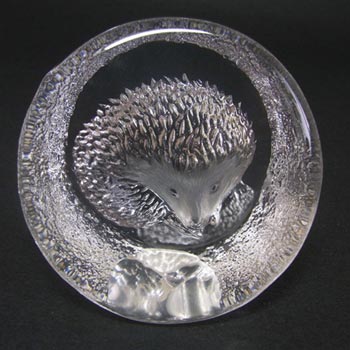 (image for) Mats Jonasson #9187 Glass Hedgehog Paperweight - Signed