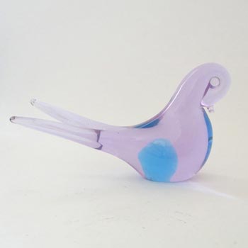 (image for) Neodymium/Alexandrite Lilac + Blue Glass Bird - Changes Colour!