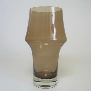 Riihimaki / Riihimaen Lasi Oy Finnish Brown Glass Vase